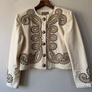 Double D Ranch Cream studded cotton short jacket size S Vintage